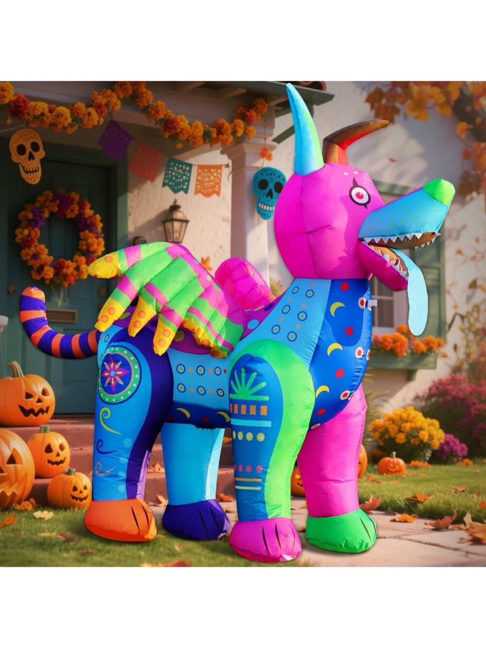 🎃 6FT Halloween Inflatable Dia de Los Muertos Day of Dead Built-in LED Blow Up